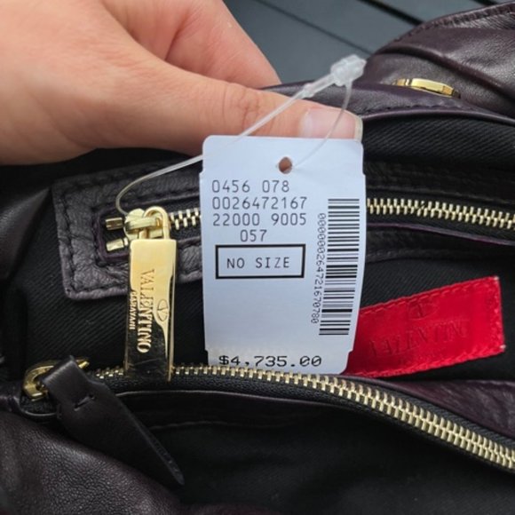 Valentino Garavani Purple/Black Python Slouchy “Nuage Bow” Purse - Picture 6 of 7